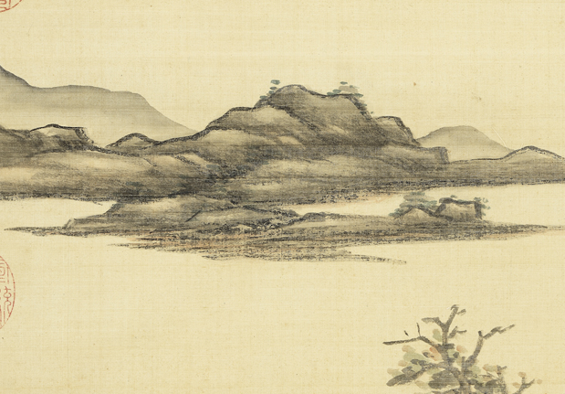 清赫奕畫山中讀書圖 軸